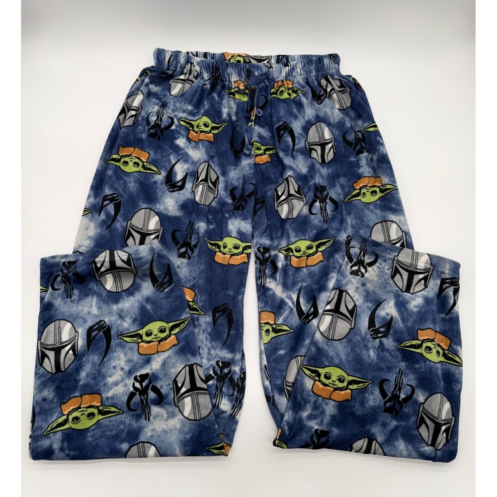 Star Wars Mandalorian Grogu Baby Yoda Tie Dye Fleece Pajama Pants Mens Medium